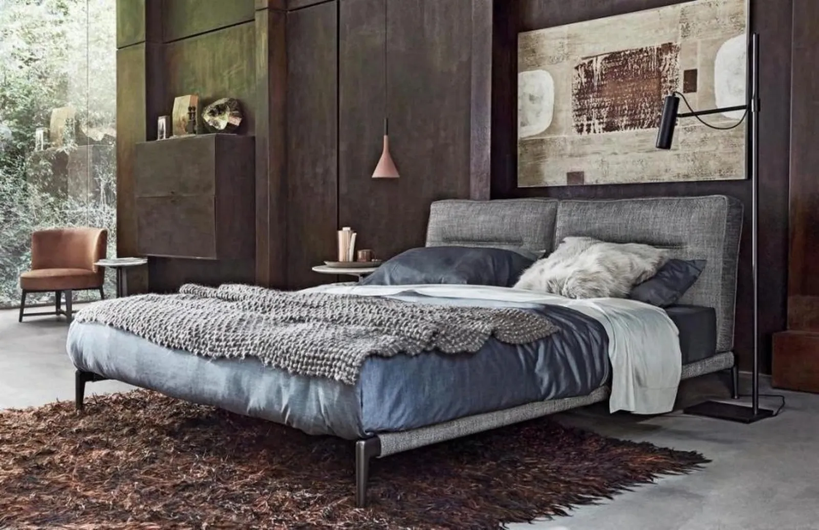 Bedroom furniture and bedside cabinetry — lifestyle scene by AIKON, Cyprus contract & FF&E supply