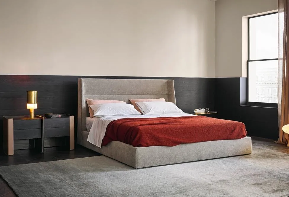 Bedroom furniture and bedside cabinetry — showroom view by AIKON, Cyprus contract & FF&E supply
