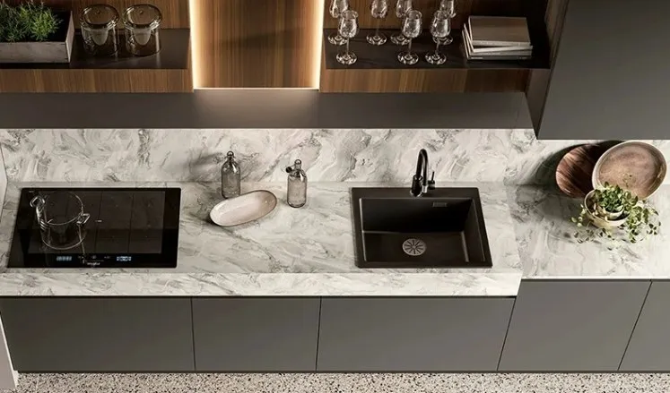 Kitchen countertop and stone surface — full-room view by AIKON, Cyprus contract & FF&E supply