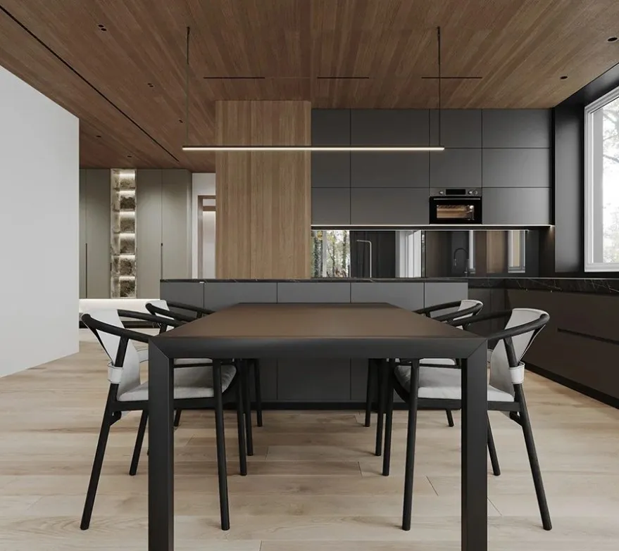 Modern fitted kitchen joinery — alternative angle by AIKON, Cyprus contract & FF&E supply