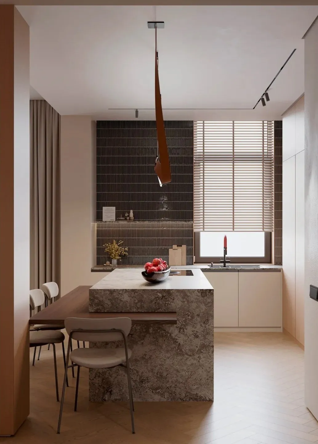 Modern fitted kitchen joinery — feature view by AIKON, Cyprus contract & FF&E supply