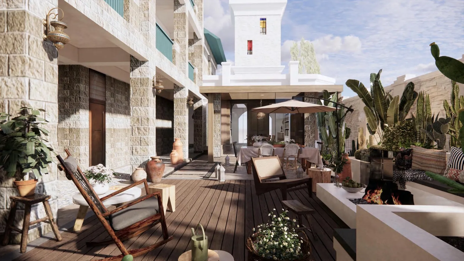 Hotel lounge and bar furniture — full-room view by AIKON, Cyprus contract & FF&E supply