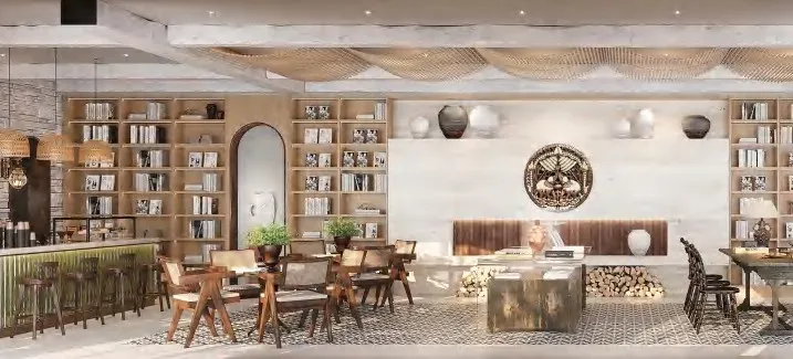 Restaurant dining furniture and interior — detail view by AIKON, Cyprus contract & FF&E supply