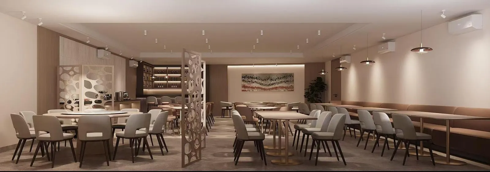Restaurant dining furniture and interior — layout reference by AIKON, Cyprus contract & FF&E supply