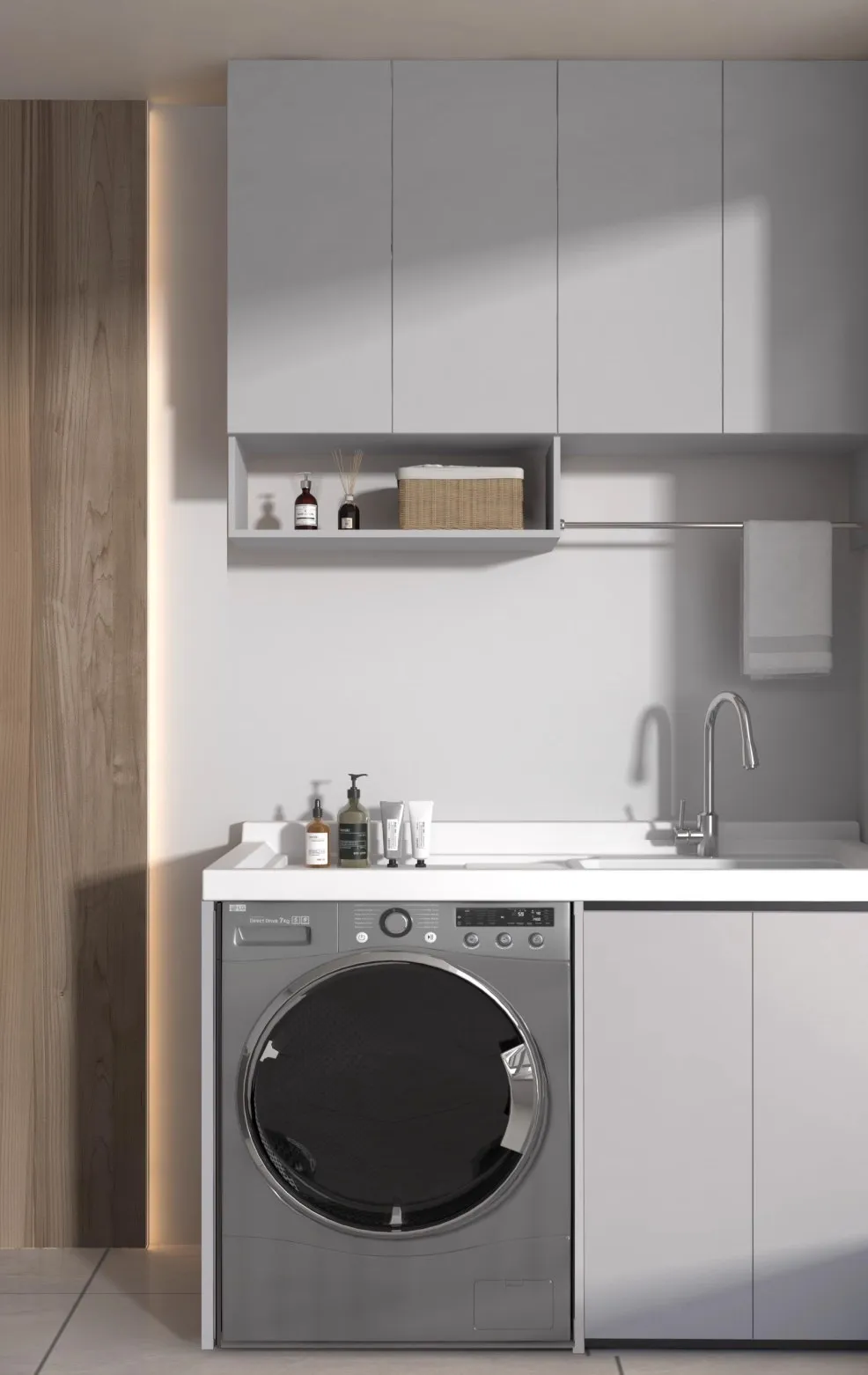 Bathroom vanity unit and washbasin joinery — interior view by AIKON, Cyprus contract & FF&E supply