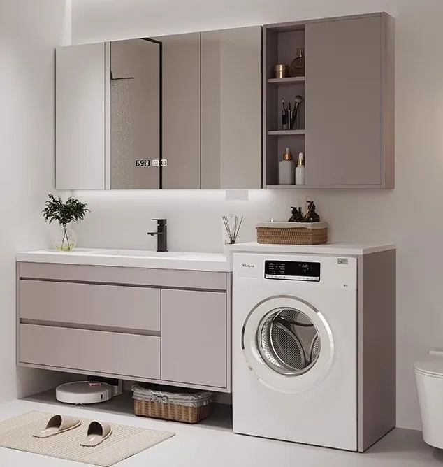 Bathroom vanity unit and washbasin joinery — styled setting by AIKON, Cyprus contract & FF&E supply