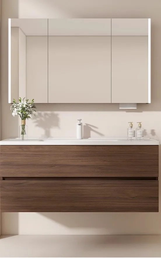 Bathroom vanity unit and washbasin joinery — alternative angle by AIKON, Cyprus contract & FF&E supply