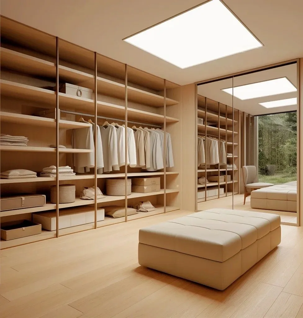 Walk-in wardrobe and closet joinery — interior view by AIKON, Cyprus contract & FF&E supply
