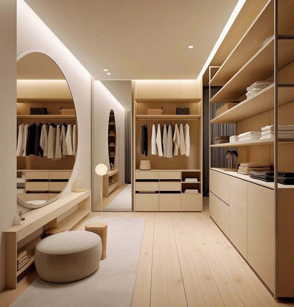 Walk-in wardrobe and closet joinery — styled setting by AIKON, Cyprus contract & FF&E supply