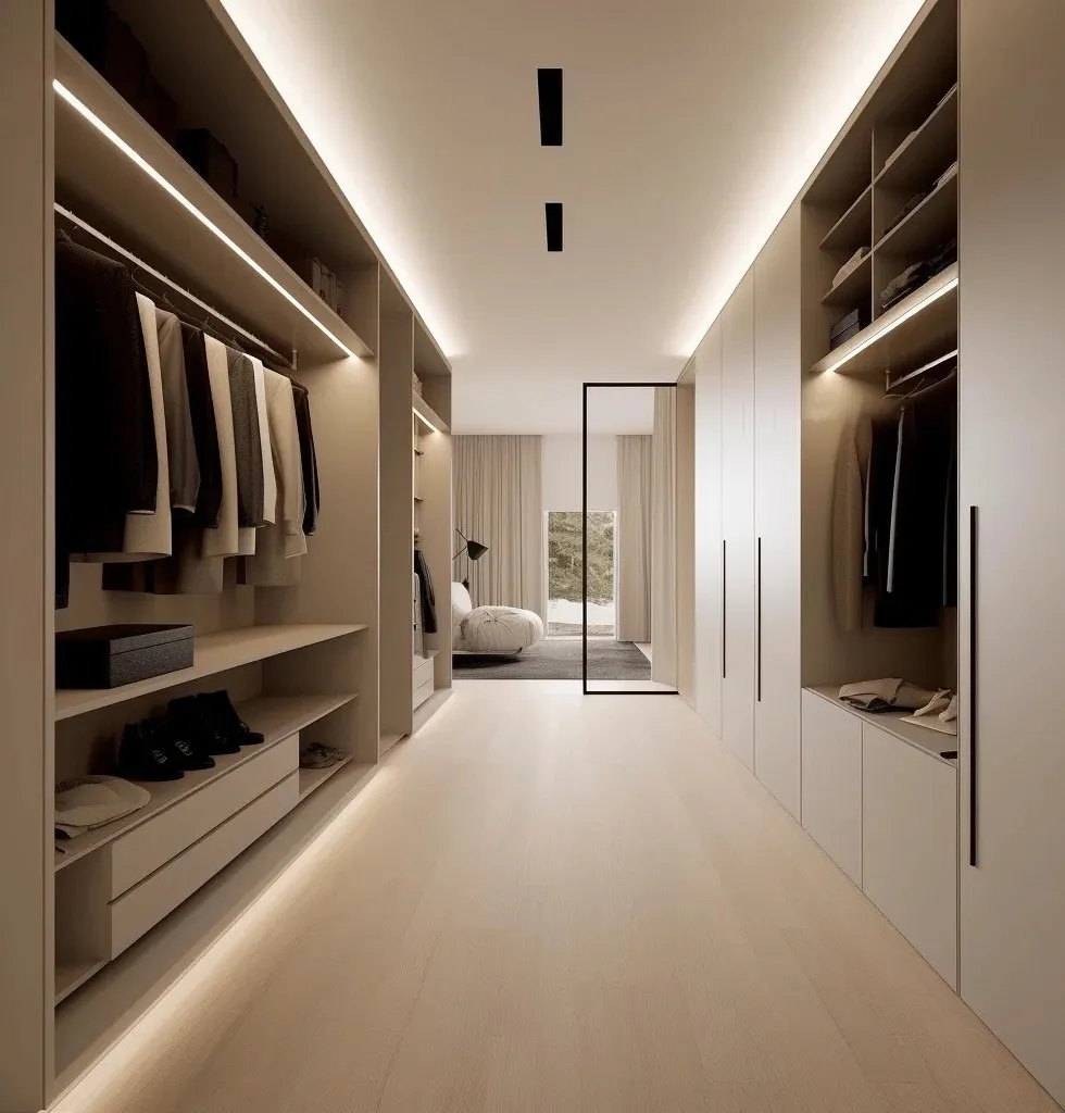 Walk-in wardrobe and closet joinery — alternative angle by AIKON, Cyprus contract & FF&E supply