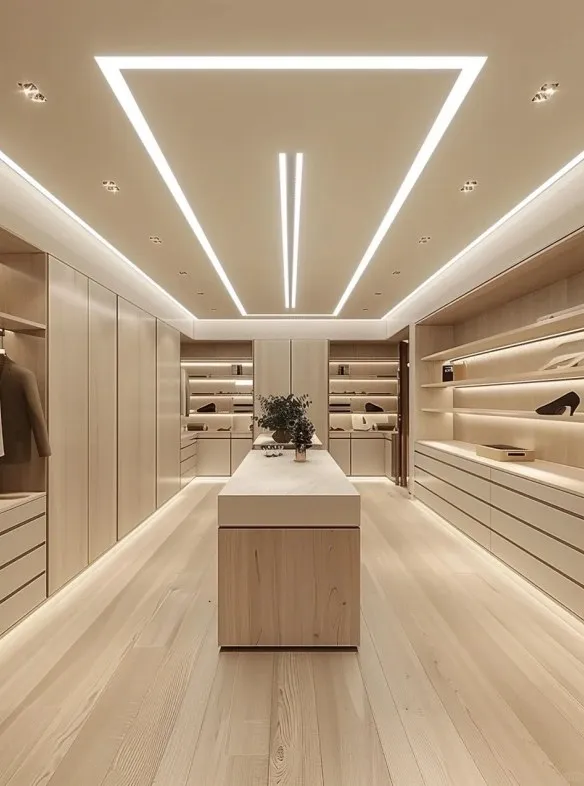 Walk-in wardrobe and closet joinery — finish & material detail by AIKON, Cyprus contract & FF&E supply