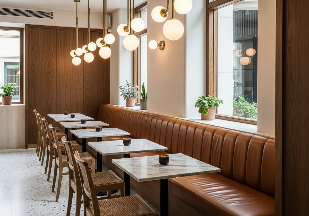 Banquettes & wall seating — AIKON Café Furniture Cyprus collection