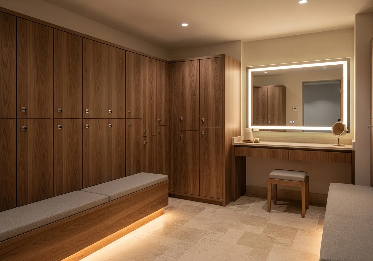 Locker room joinery — AIKON Gym & Wellness Furniture Cyprus collection