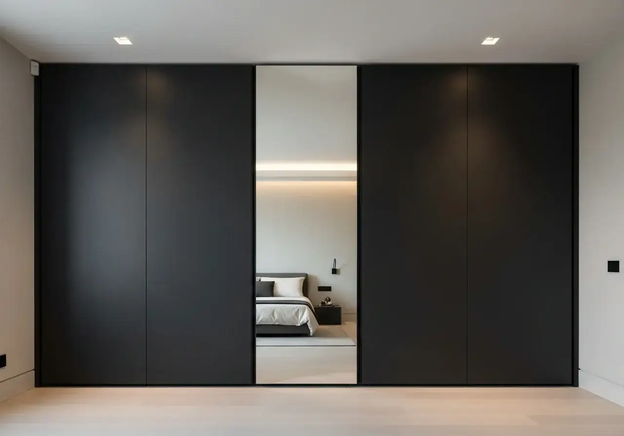 Sliding closet with handleless doors and clean lines — AIKON Wardrobes
