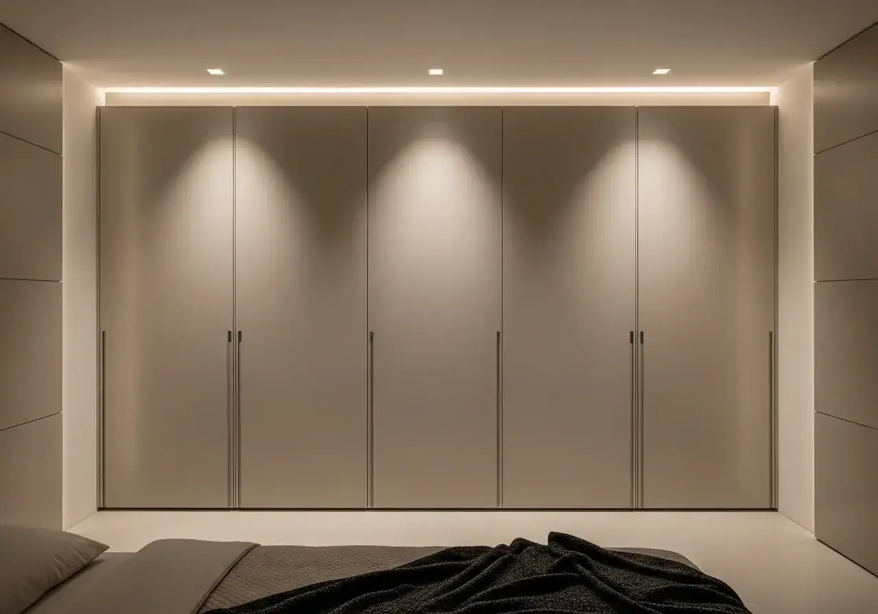 Full-height sliding wardrobe with push-to-open mechanism — AIKON Wardrobes
