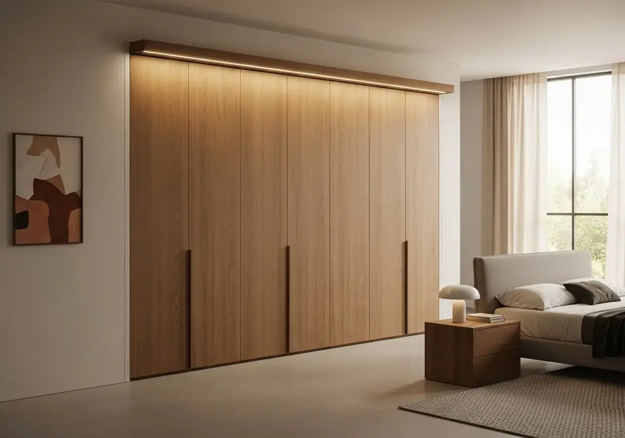 Standard built-in wardrobe with push-to-open doors — AIKON Wardrobes matte lacquer
